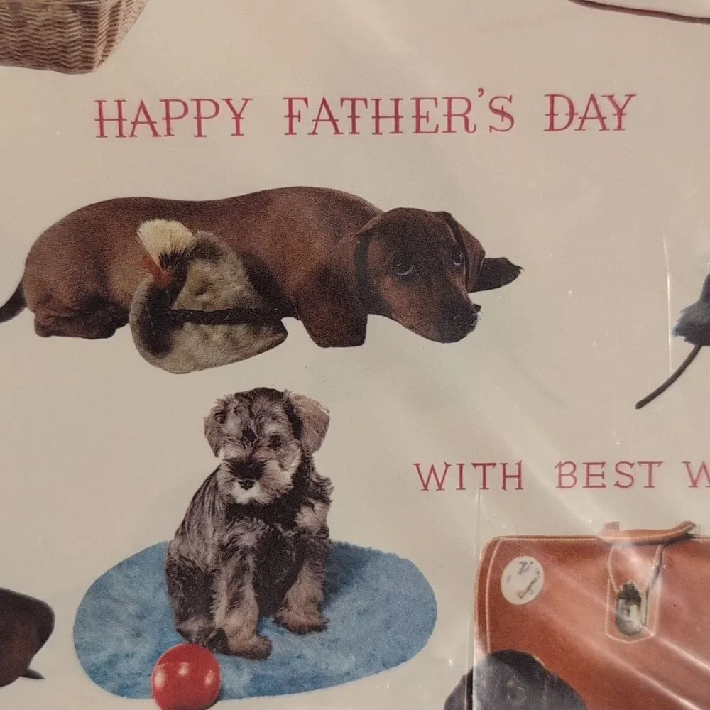 Hallmark vintage Father's Day dog‎ gift wrapping paper NIP